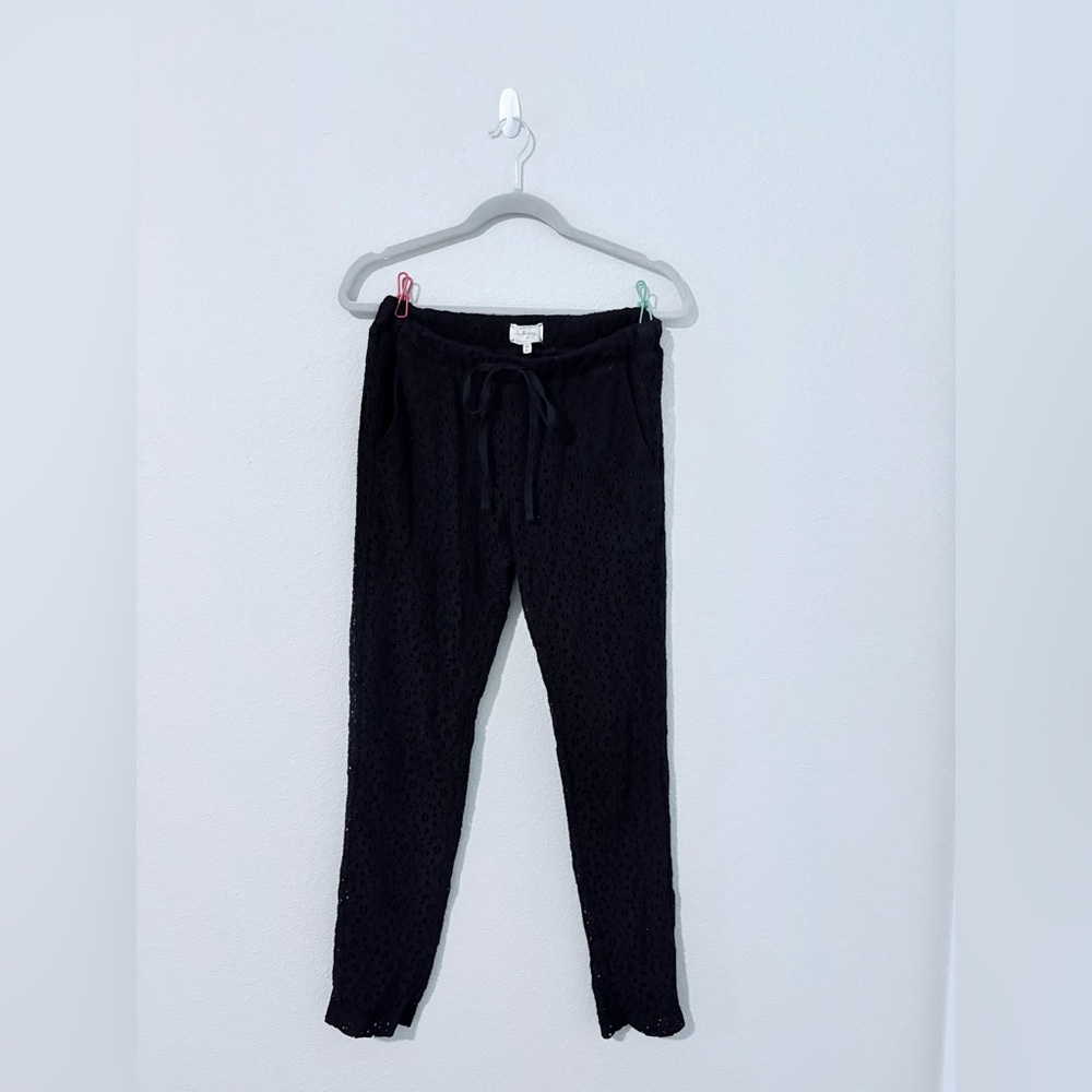 Black Lace Drawstring Pants
